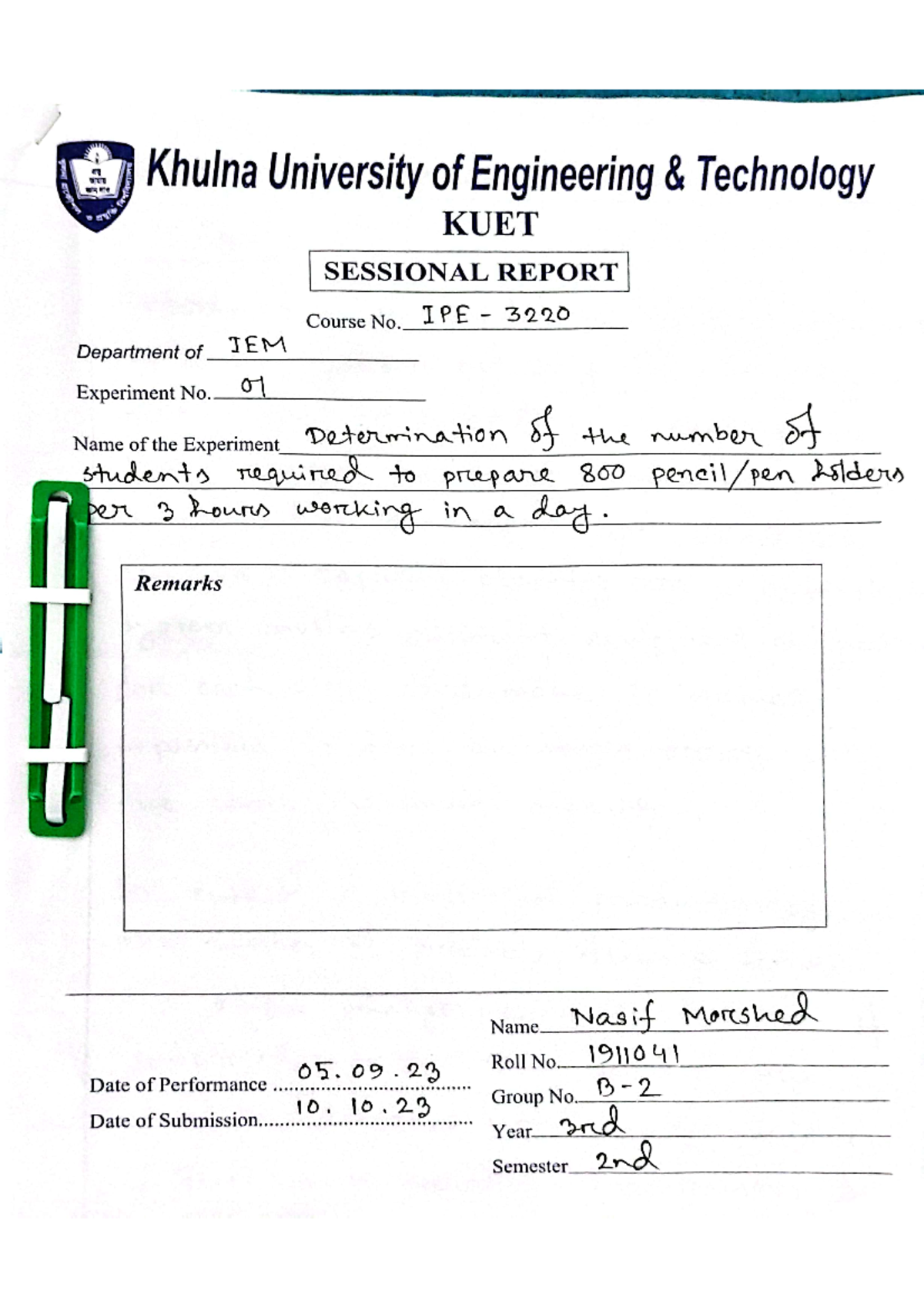 PSD Lab Report (Nasif)-1 - Quality Management - Studocu