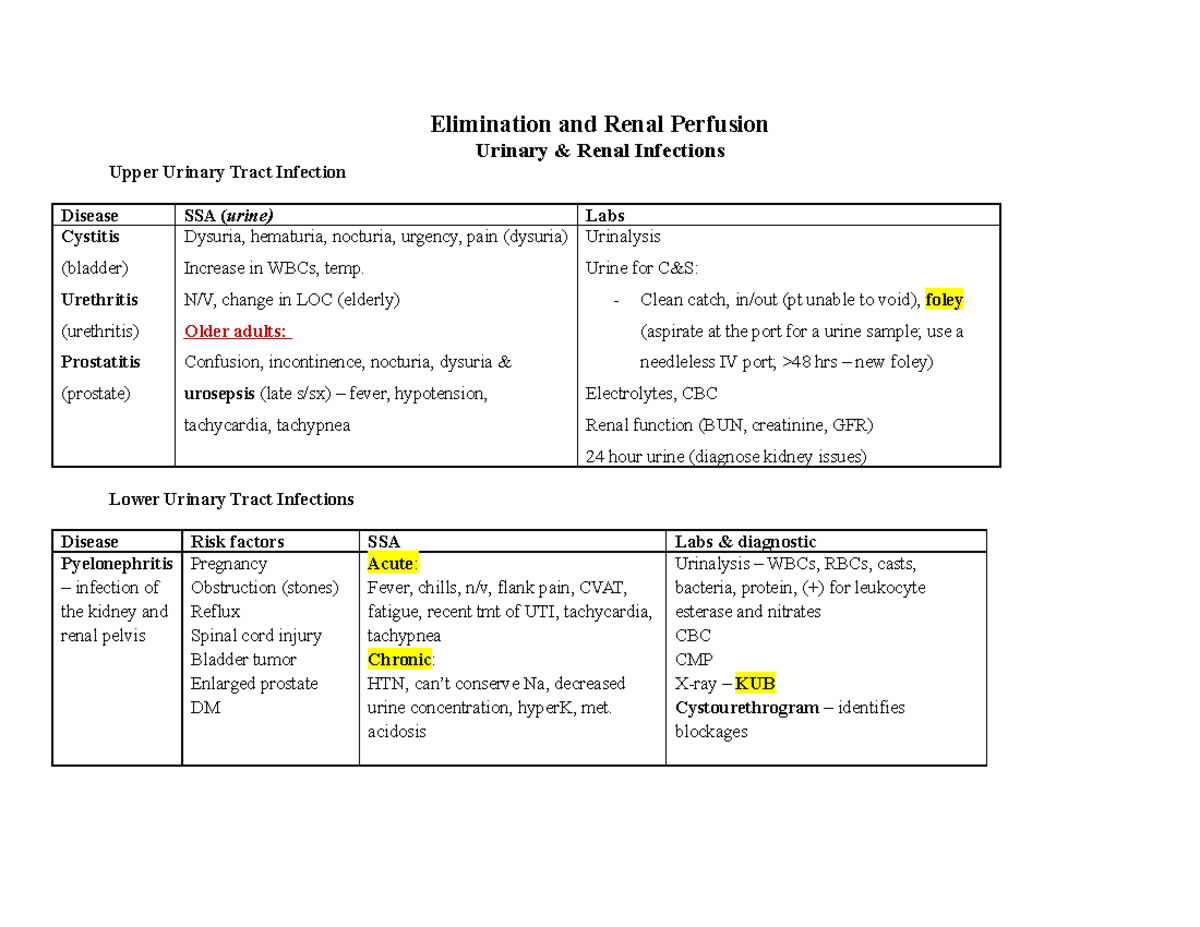 Elimination And Renal Perfusion - Elimination And Renal Perfusion ...