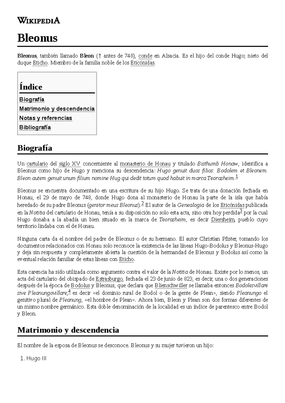 Bleonus Bleonus Bleonus , también llamado Bleon († antes de 748