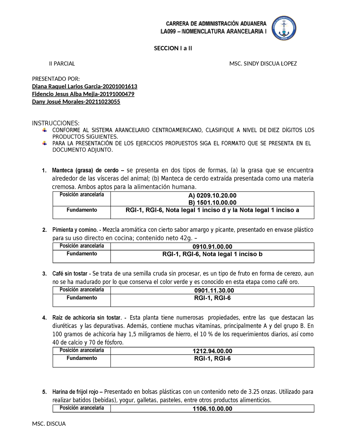 A5 Guía Práctica Secciones I Y Ii 1 La099 Nomenclatura Arancelaria I Seccion I A Ii Ii 4872