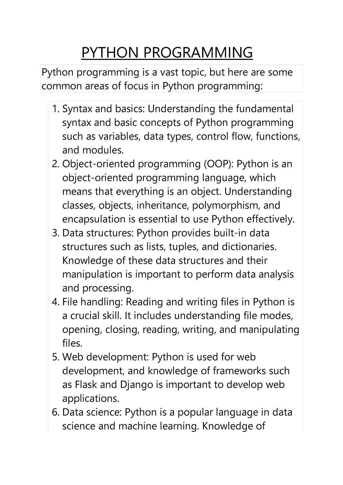 Python Programming - PYTHON PROGRAMMING Python Programming Is A Vast ...