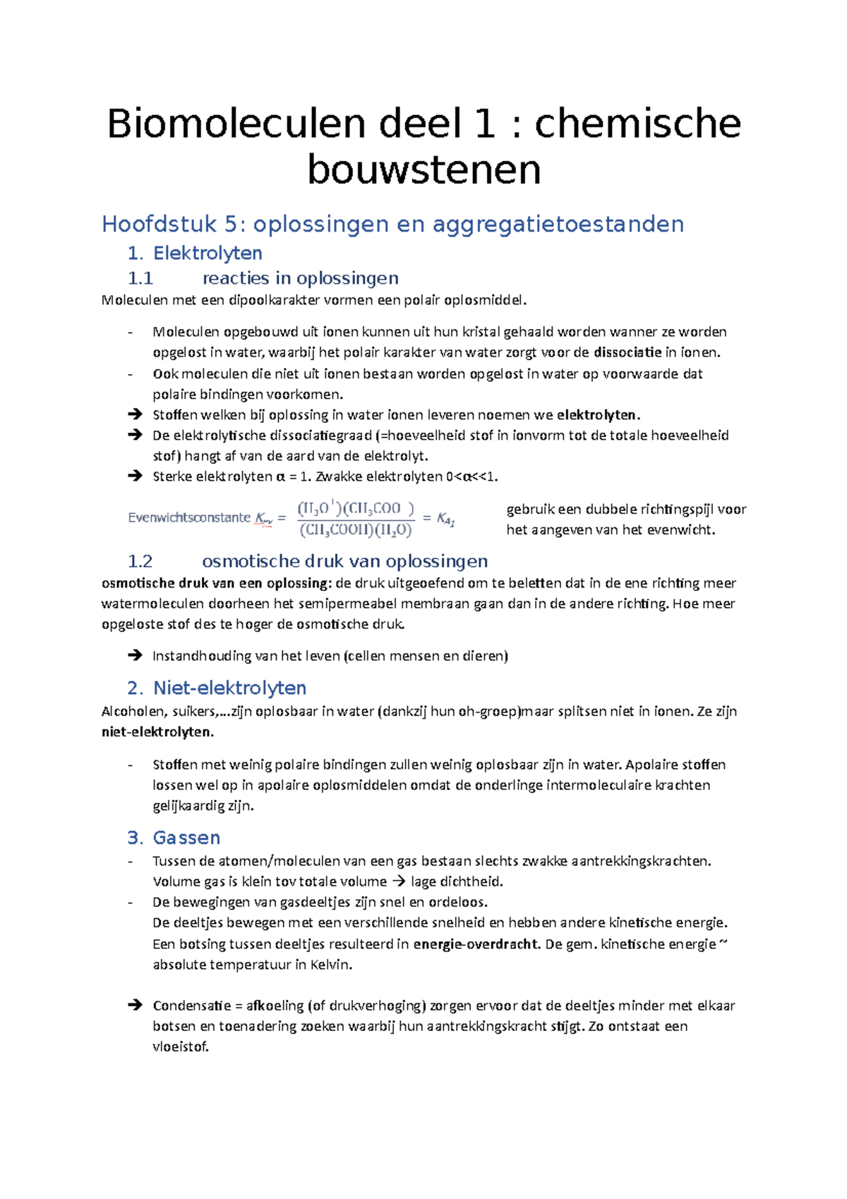 Biomoleculen Deel 1 Hoofdstuk 5 Samenvatting - Biomoleculen Deel 1 ...