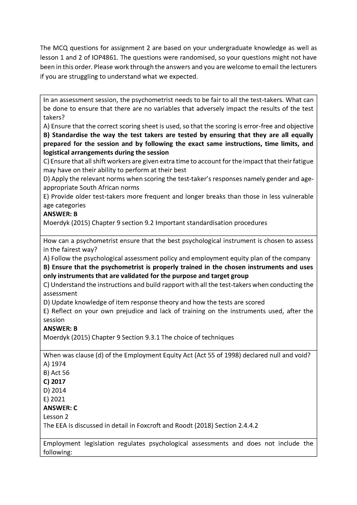 assignment method mcq