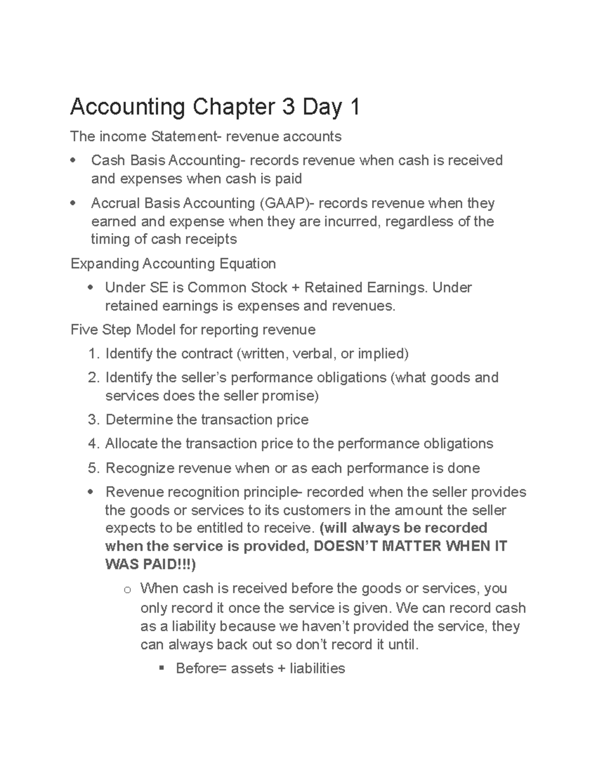 Accounting Chapter 3 Day 1 - Accounting Chapter 3 Day 1 The income ...