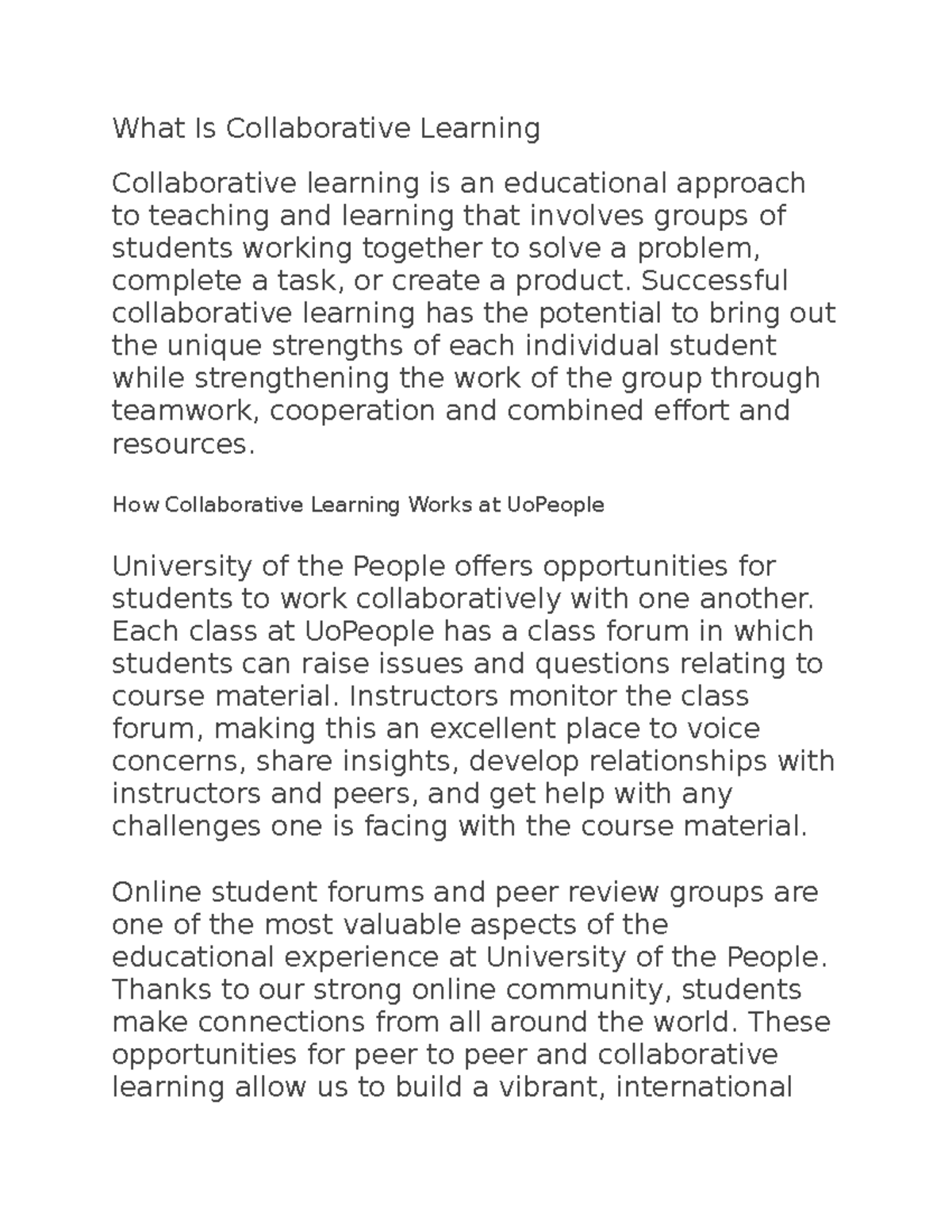 What Is Collaborative Learning - What Is Collaborative Learning ...