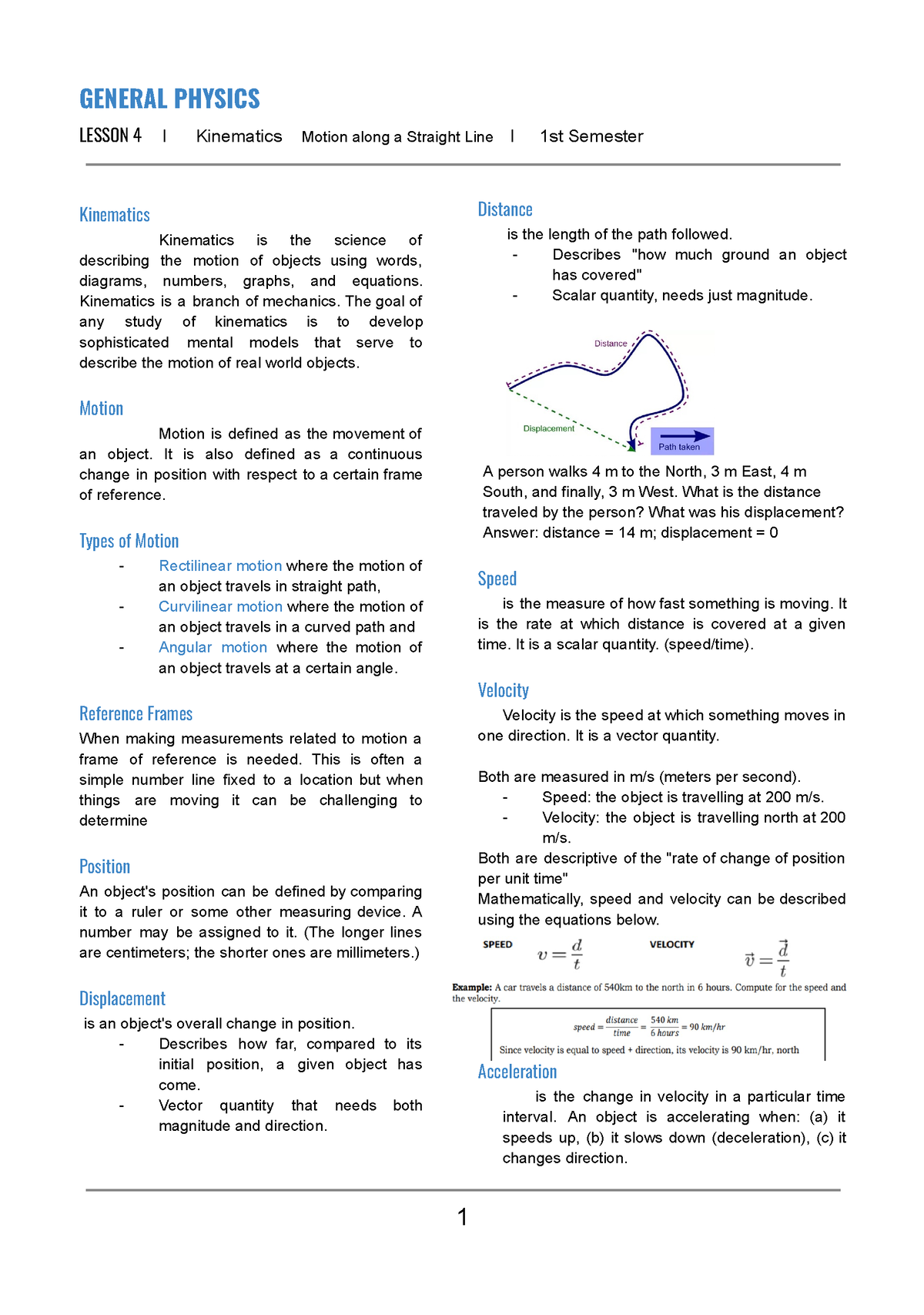 l4-kinematics-physics-lesson-4-l-kinematics-motion-along-a-straight