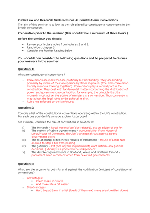 Public Law lecture 1 notes - Public Law – Lecture 1 Introduction to ...