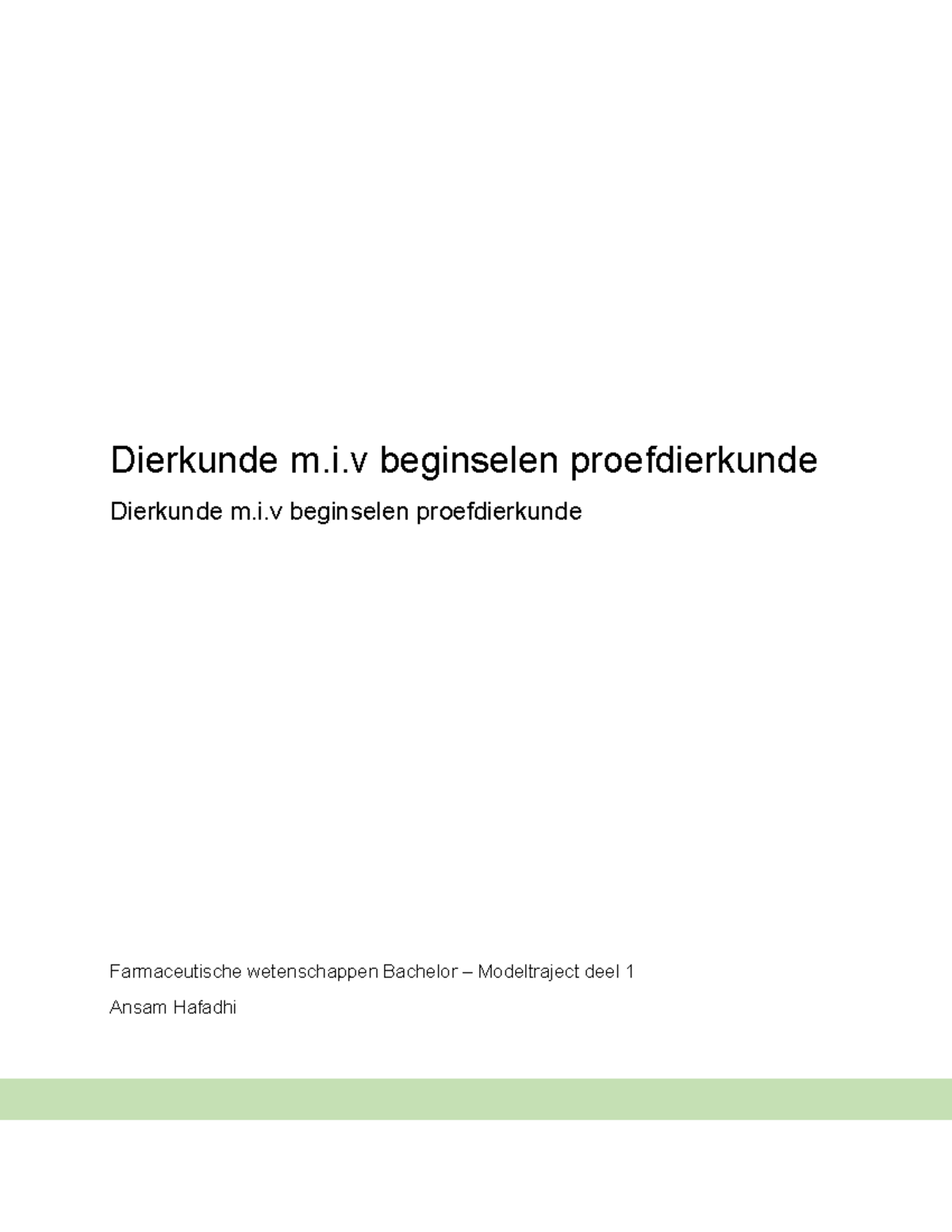 Samenvatting Dierkunde Miv Proefdierkunde - Dierkunde - UAntwerpen ...