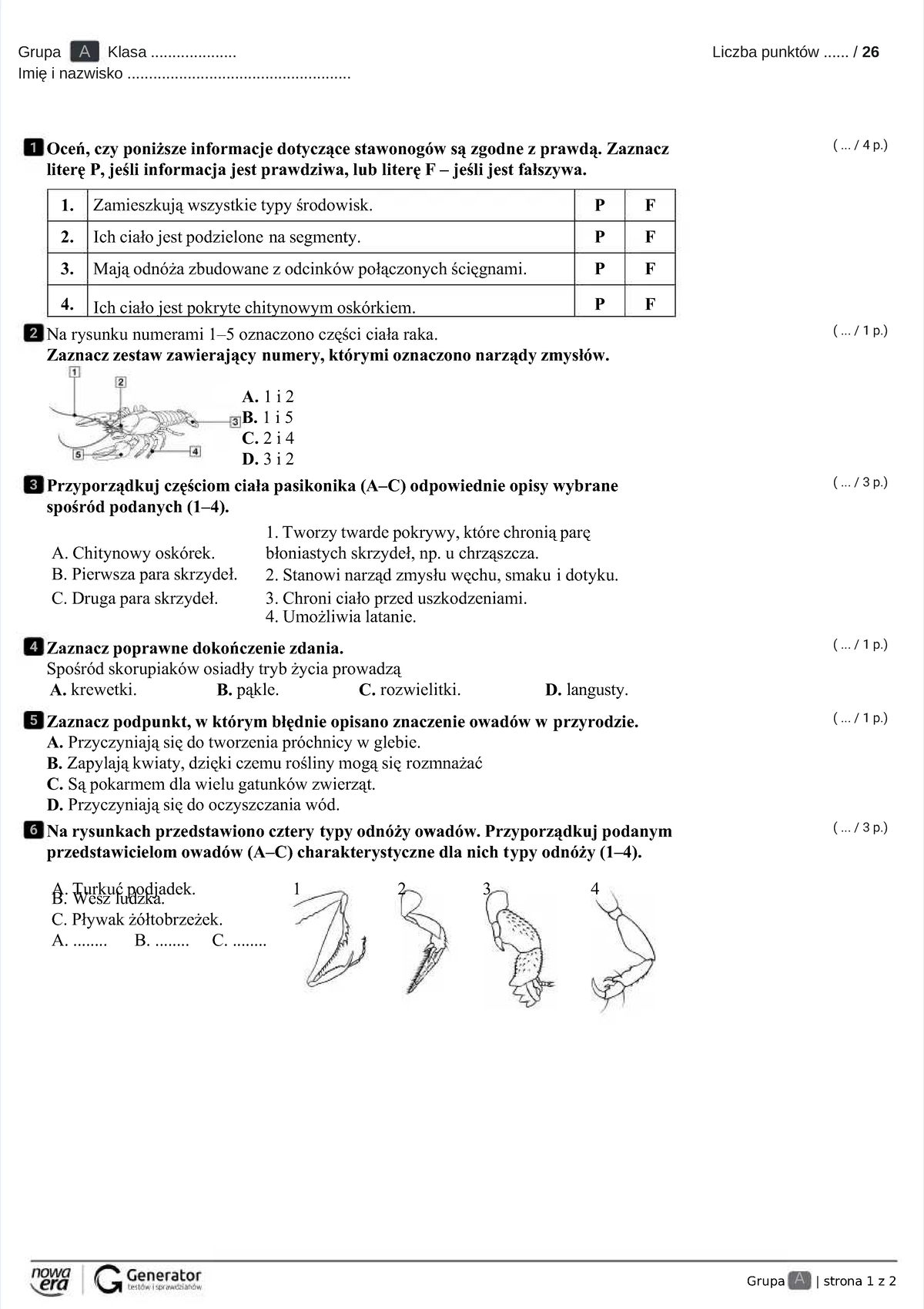 Pdf-test-iii-stawonogi-i-miczaki-test-z-widoczn-punktacj Compress ...