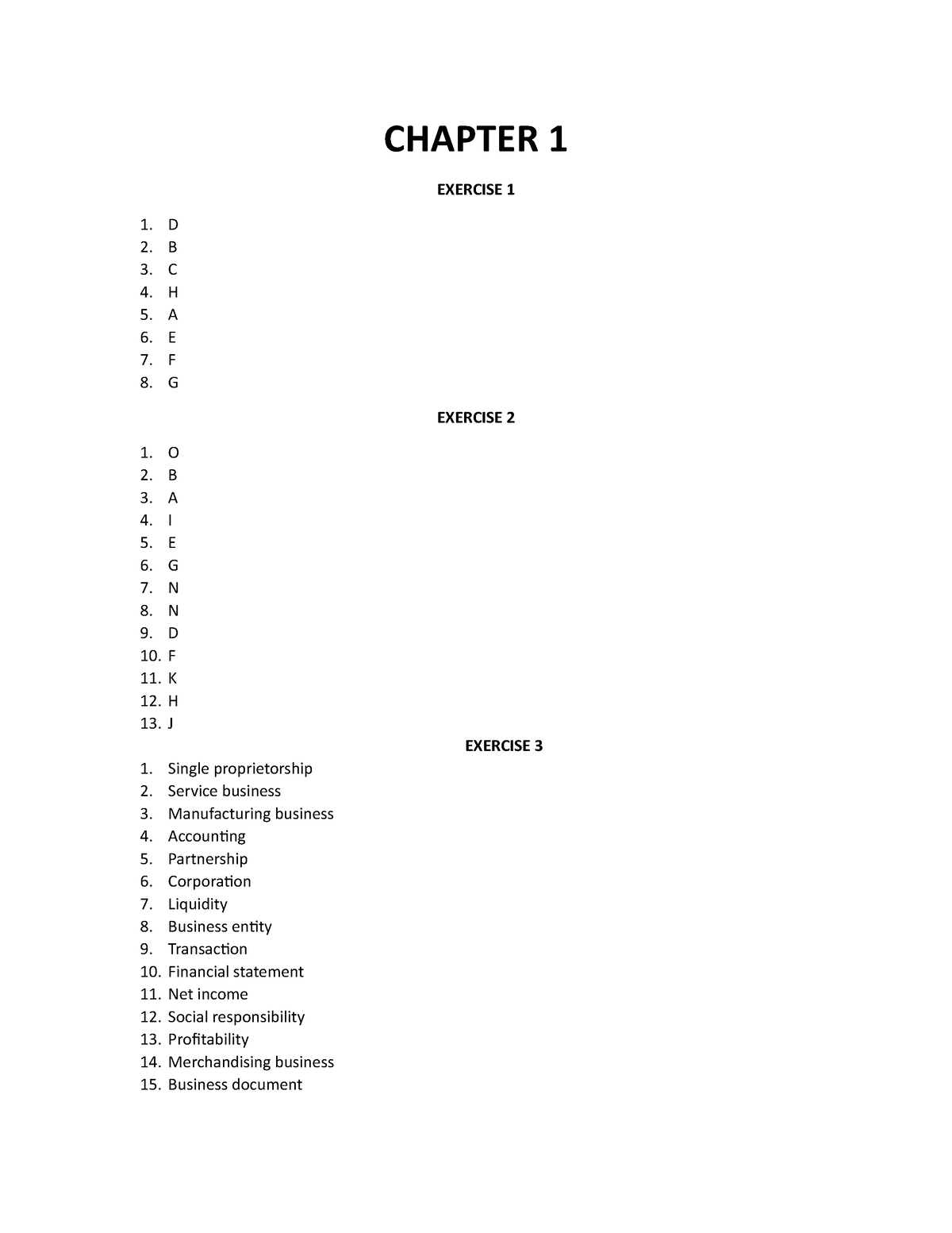 Partnership - Lecturenotes - CHAPTER 1 EXERCISE 1 1. D 2. B 3. C 4. H 5 ...