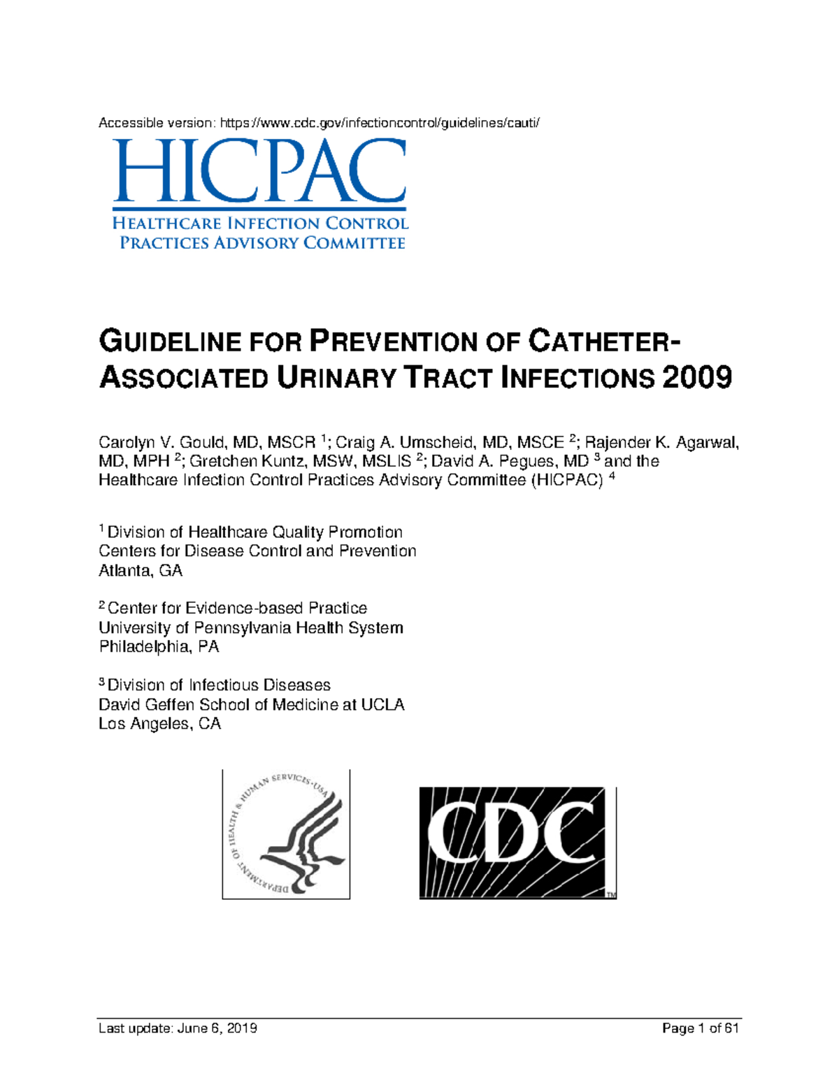 Cauti-guidelines-H - Guidelines and recommendations for the prevention ...