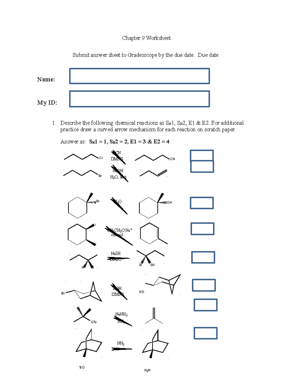 Worksheet(1) Chapter 9 - Chapter 9 Worksheet Submit Answer Sheet To ...