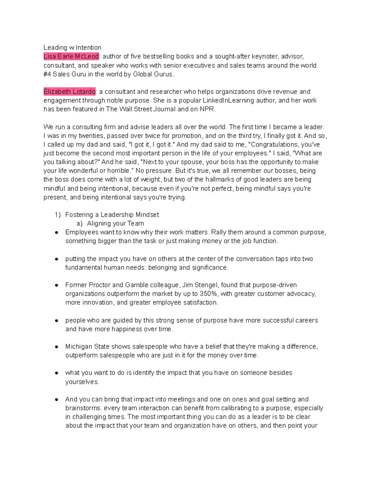 Leadership Tips, Tactics, and Advice Leading with intention - Leading w ...