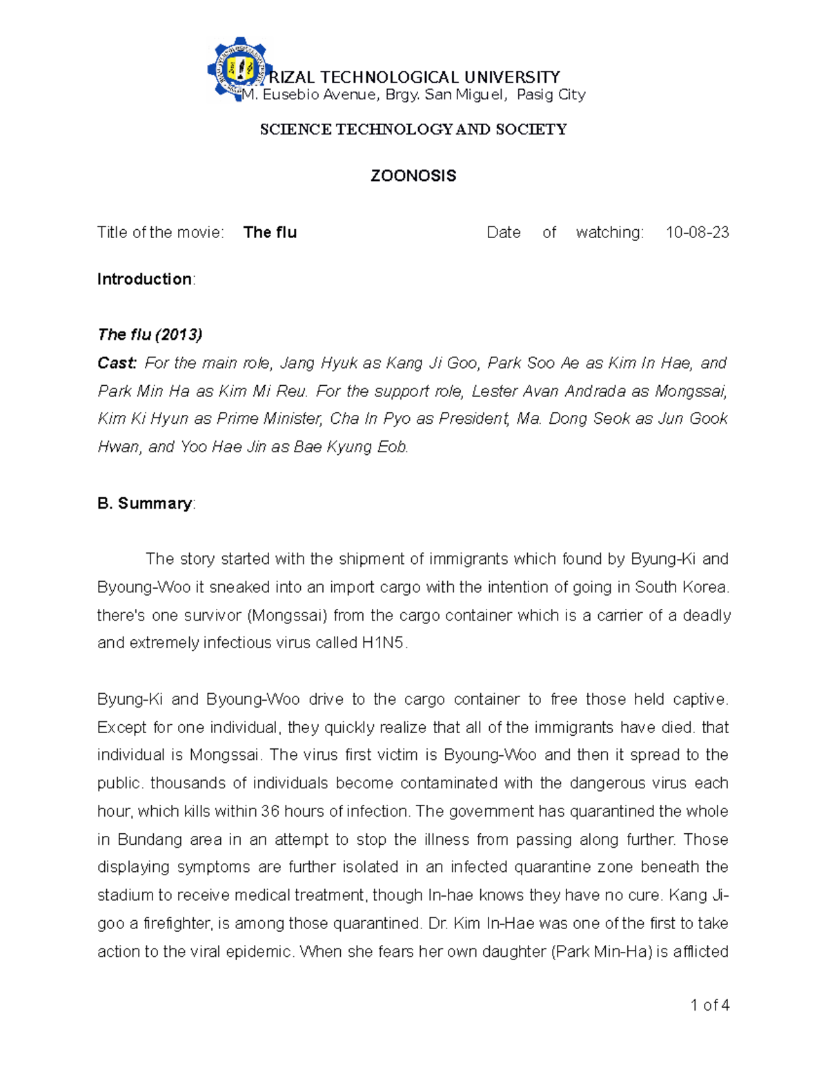 ACT STS the fluqu M. Eusebio Avenue, Brgy. San Miguel, Pasig City