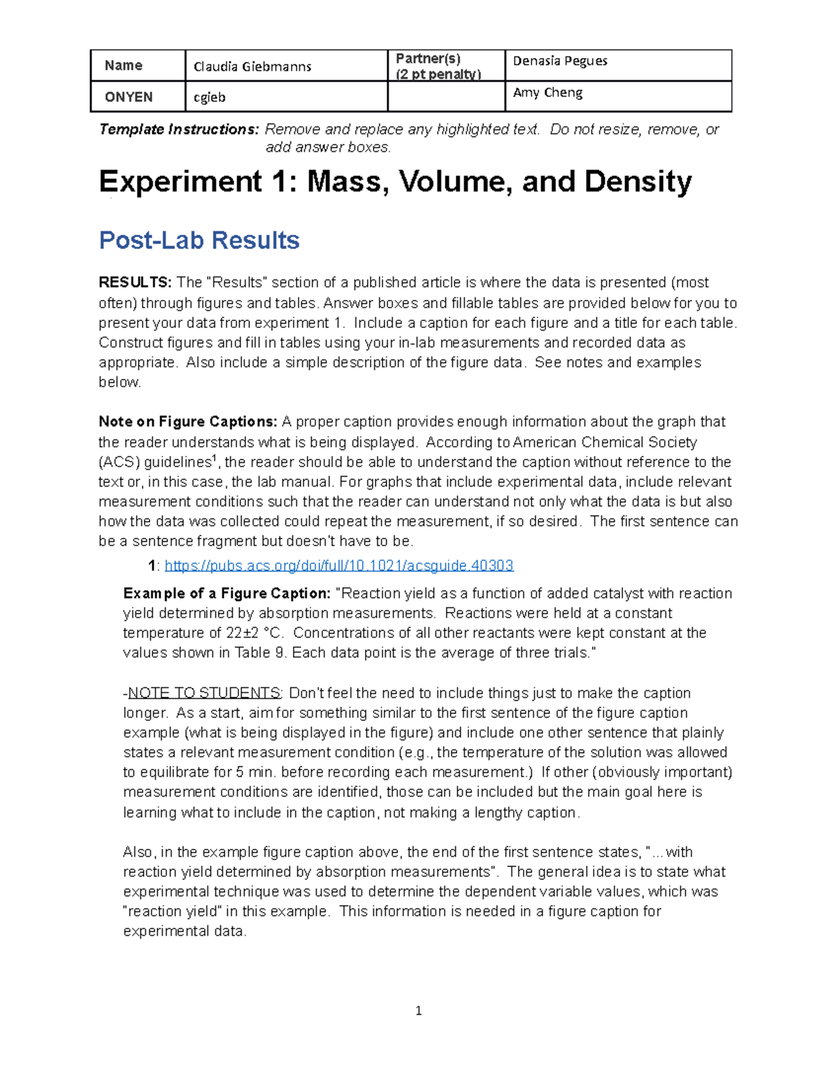 Expt 1 postlab v1 experiment 1 postlab Name Claudia Giebmanns Partner(s)(2 pt penalty