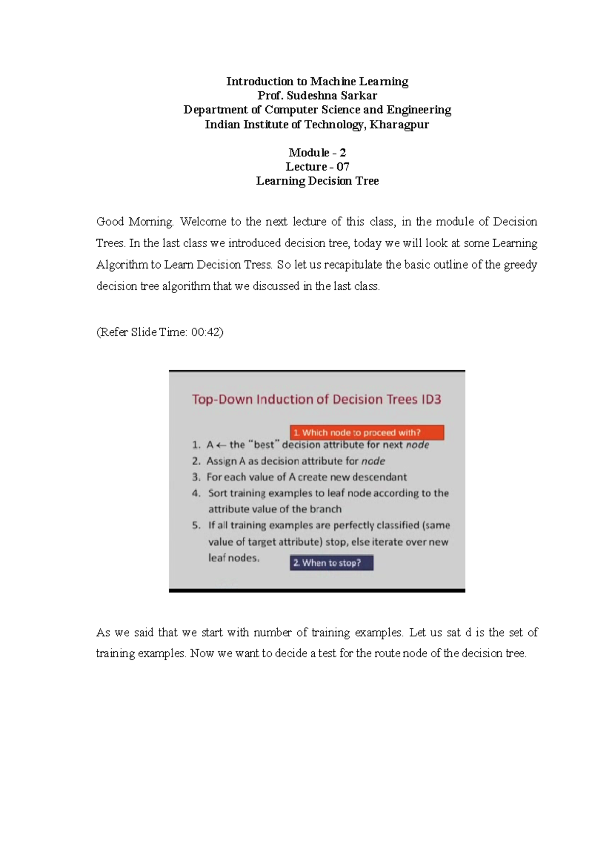 Lec8 Learning Decision Tree - Introduction to Machine Learning Prof ...