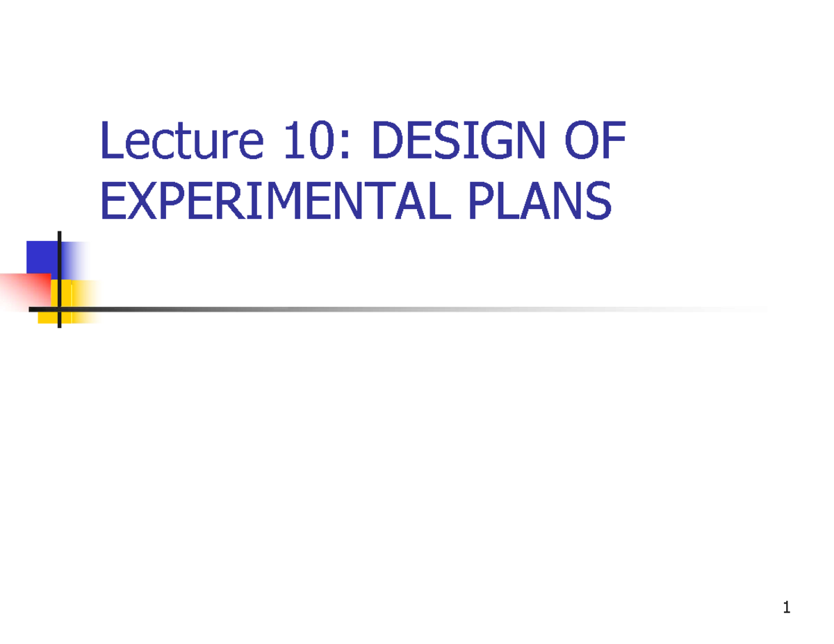 design of experiments lecture