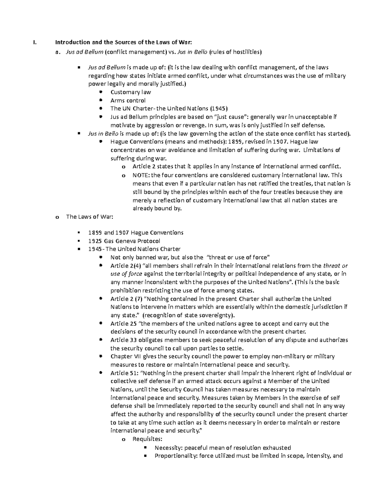 laws-of-war-final-outline-i-introduction-and-the-sources-of-the-laws