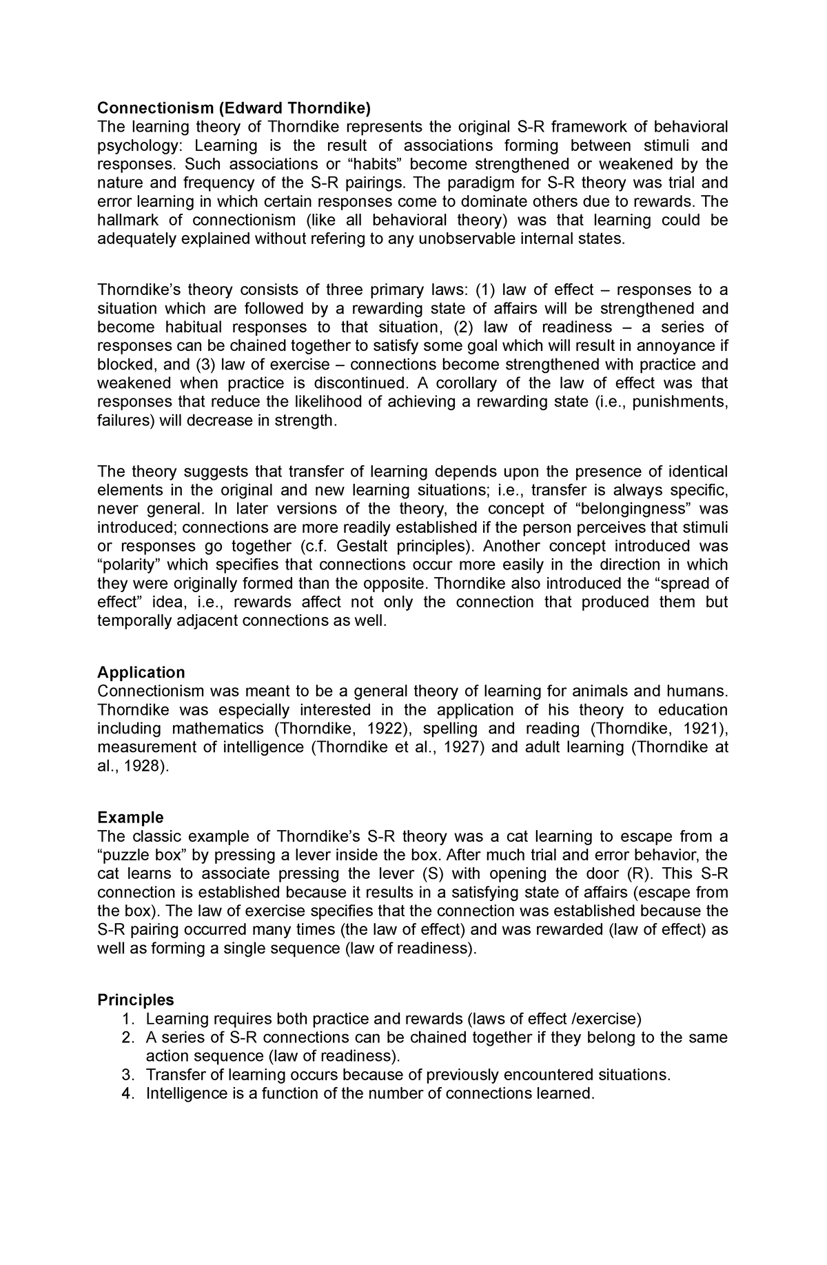 connectionism-thorndike-connectionism-edward-thorndike-the-learning