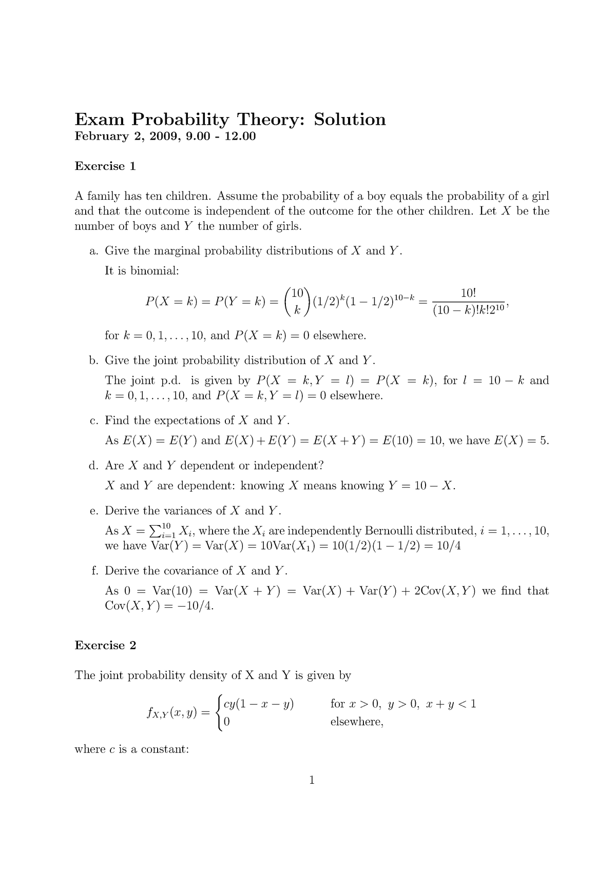 Exam February 2 09 Questions And Answers Studeersnel