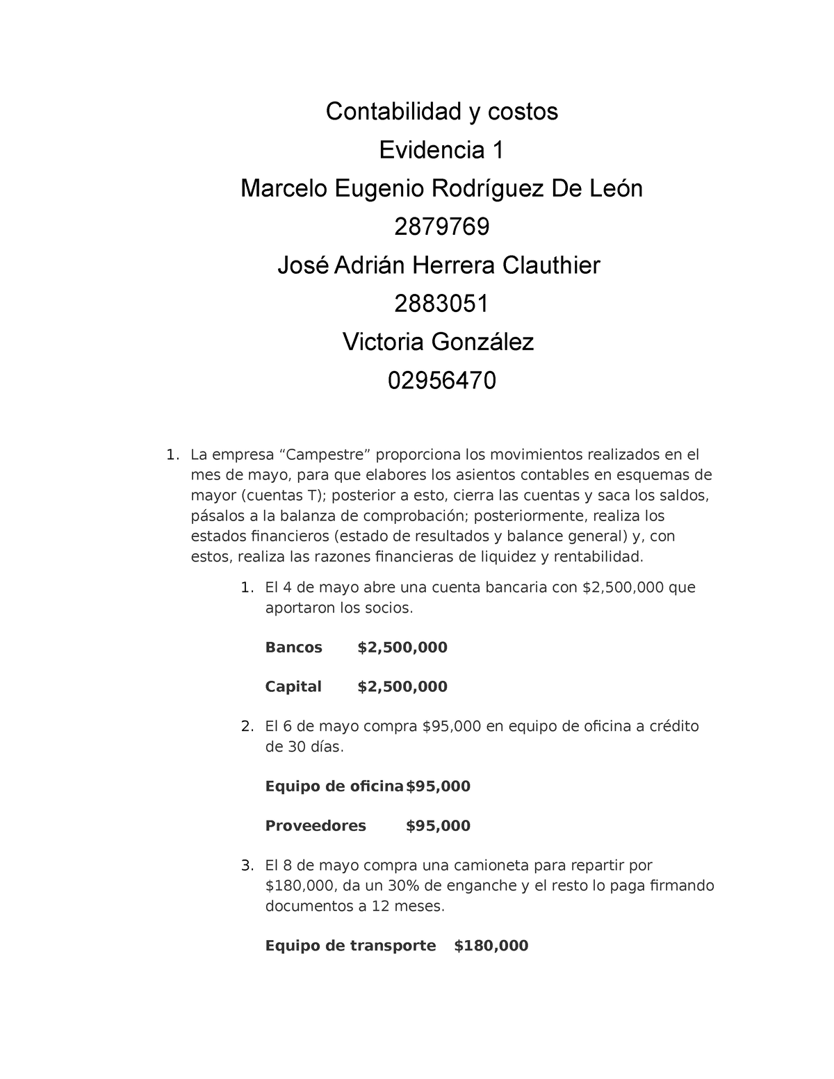 Evidencia 2 Contabilidad Contabilidad Y Costos Eviden 5311