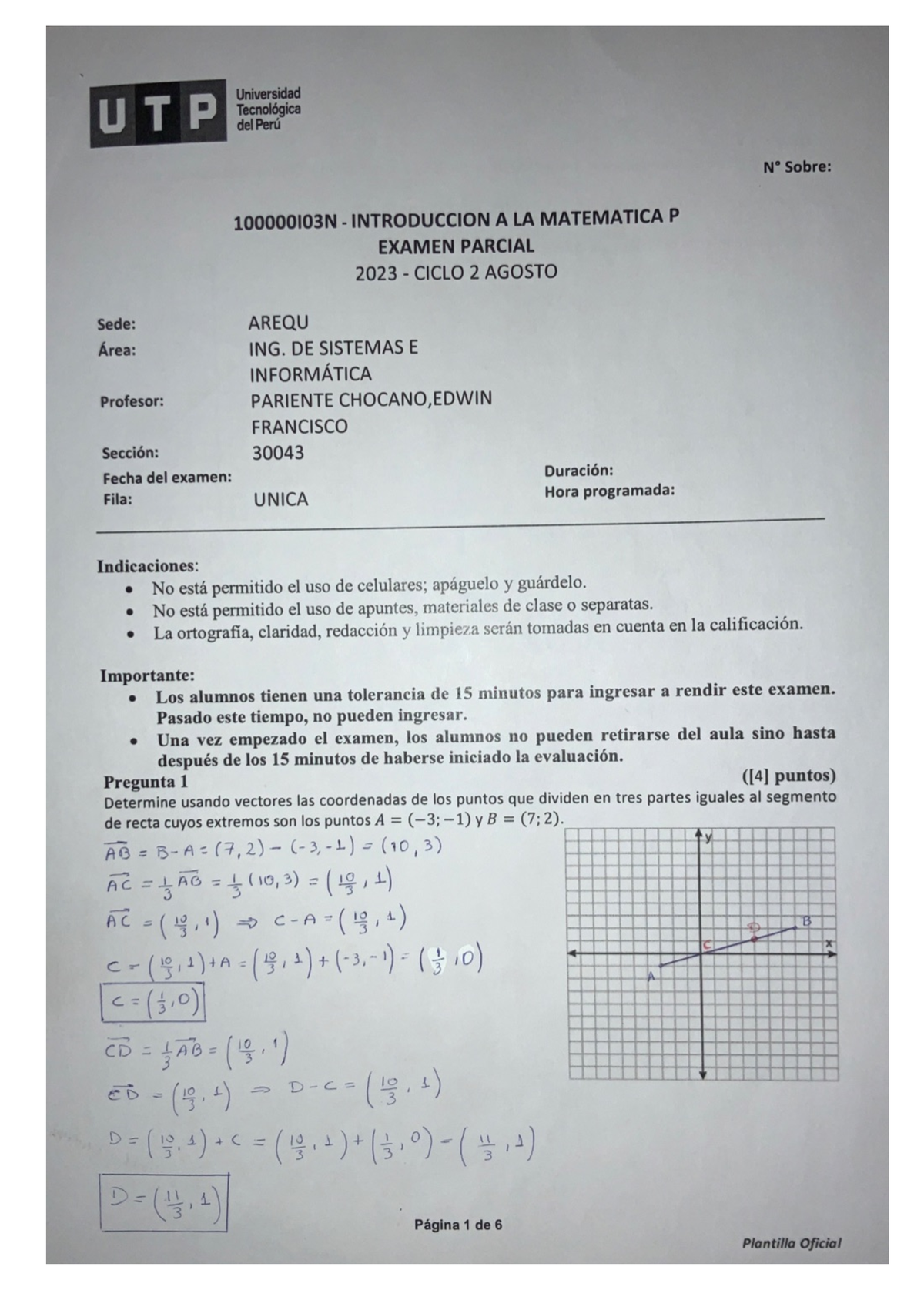 Solucionario Examen Parcial- IMI B - Introducción A La Matemática Para ...