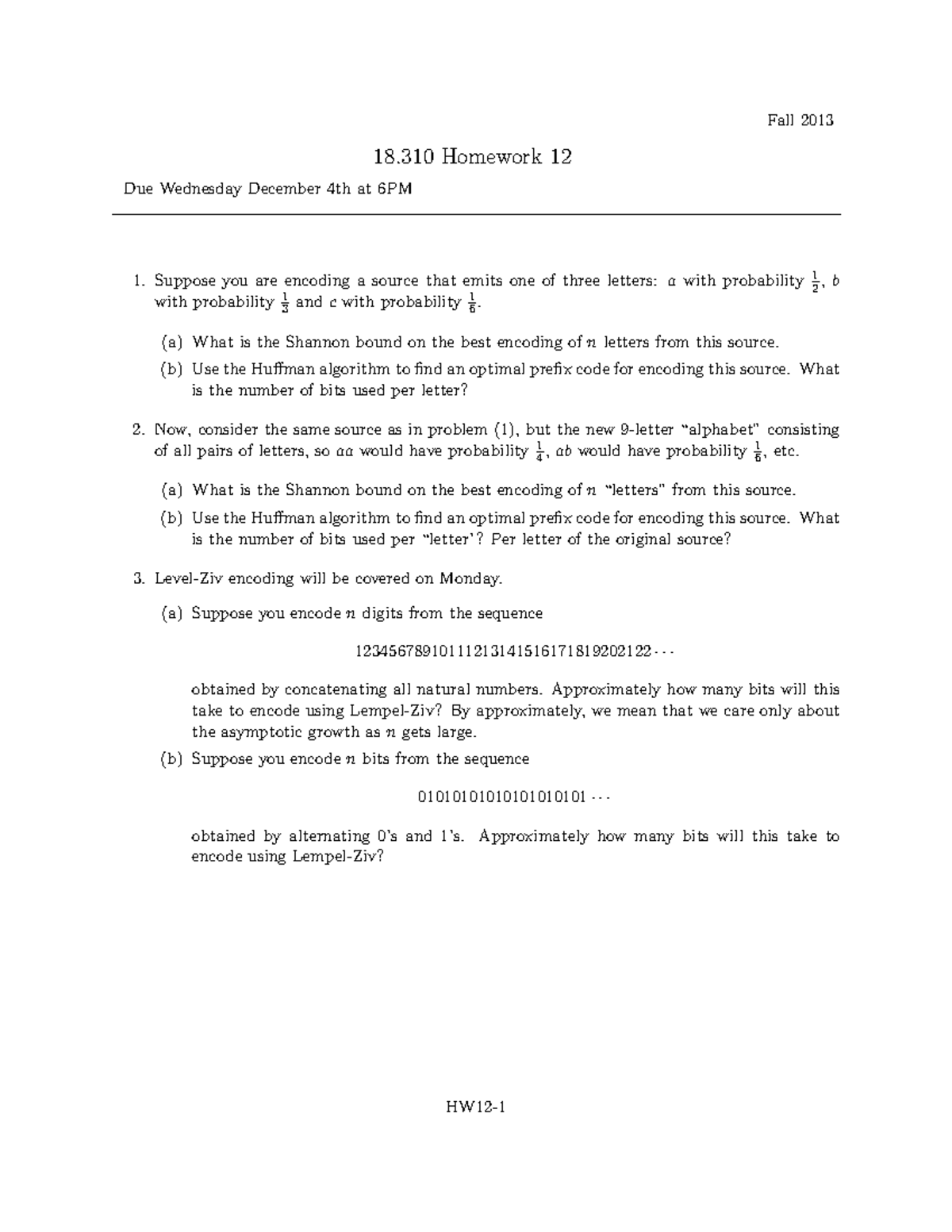 MIT18 310F13 Homework 12 - Fall 2013 18 Homework 12 Due Wednesday ...