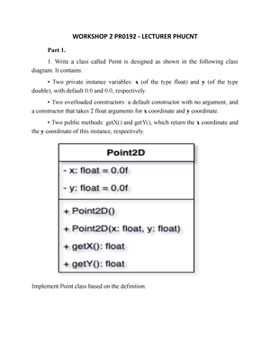 Workshop 1 PRO192 - Lecturer: PHUCNT - WORKSHOP 1: PRO192 - PHUCNT Part ...