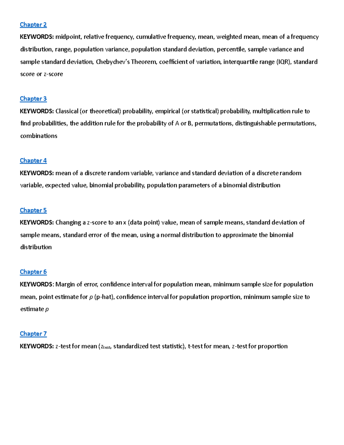 Stats key words - Chapter 2 KEYWORDS: midpoint, relaƟve frequency ...