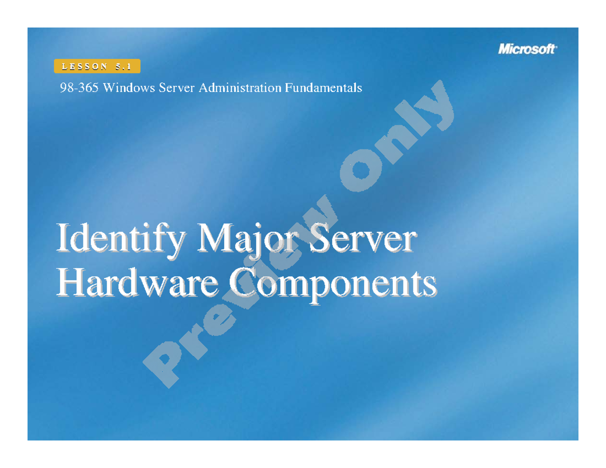 Win Server Fund PPT 5 Identify Major ServerIdentify Major Server