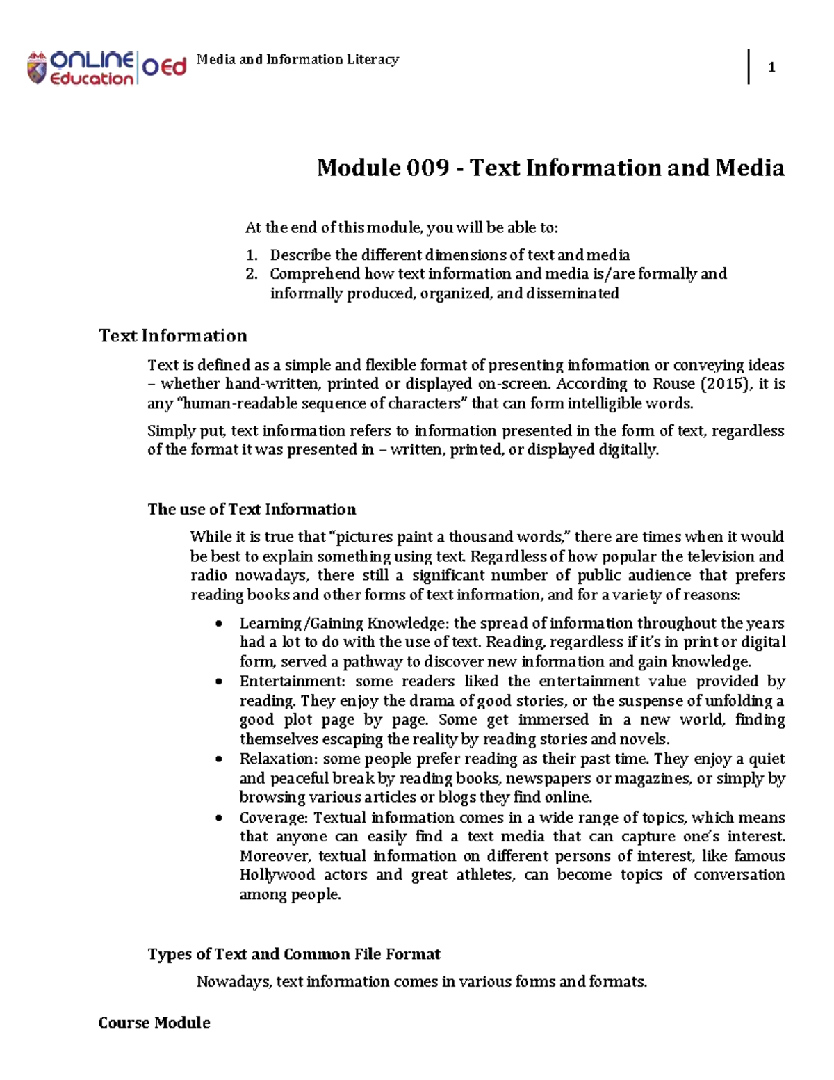Week 012-Module Text Information and Media - Media and Information ...