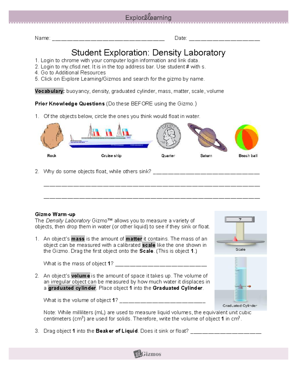 Copy of Density Lab Gizmo 20S Name