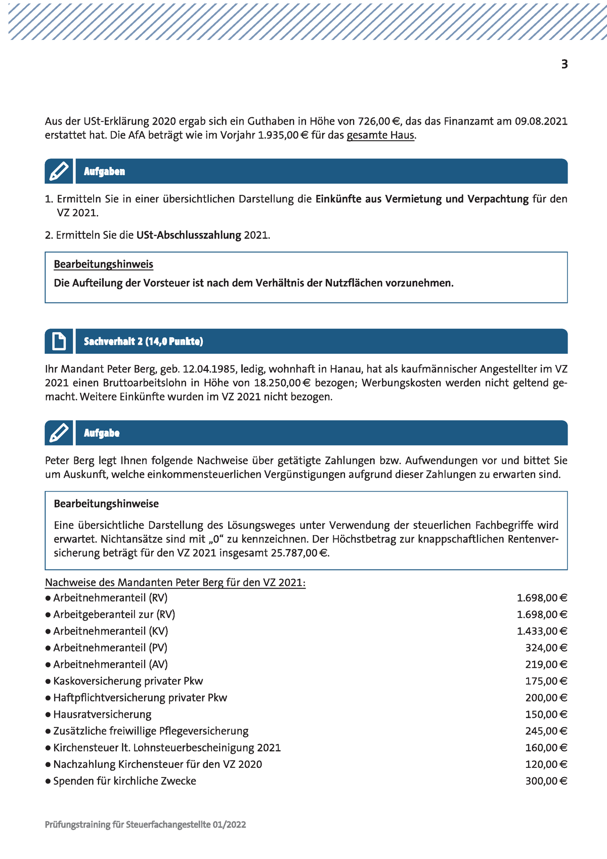 Steuerlehre 1 - Aufgabe - Kommunales Rechnungswesen & Steuerlehre - Studocu