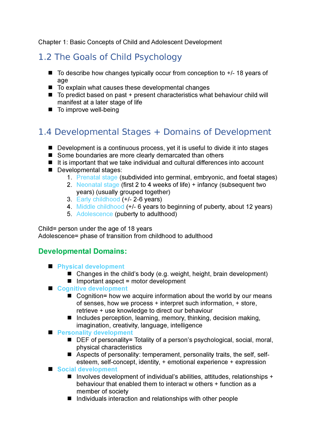 Chapter 1 - Child And Adolescent Development - Chapter 1: Basic ...