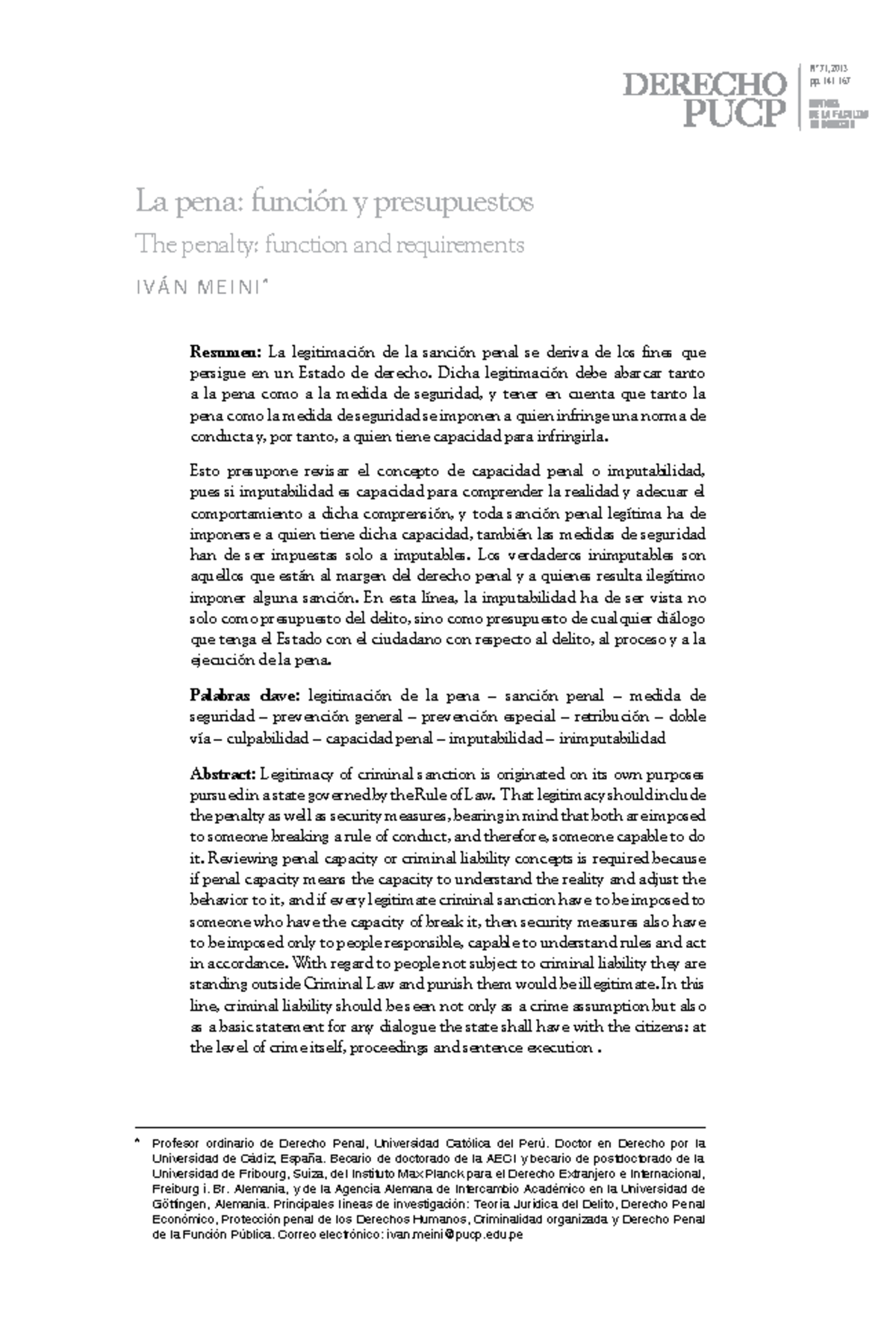 S01.s1 Lectura - La Pena Función Y Presupuestos Ivan Meini - La Pena ...