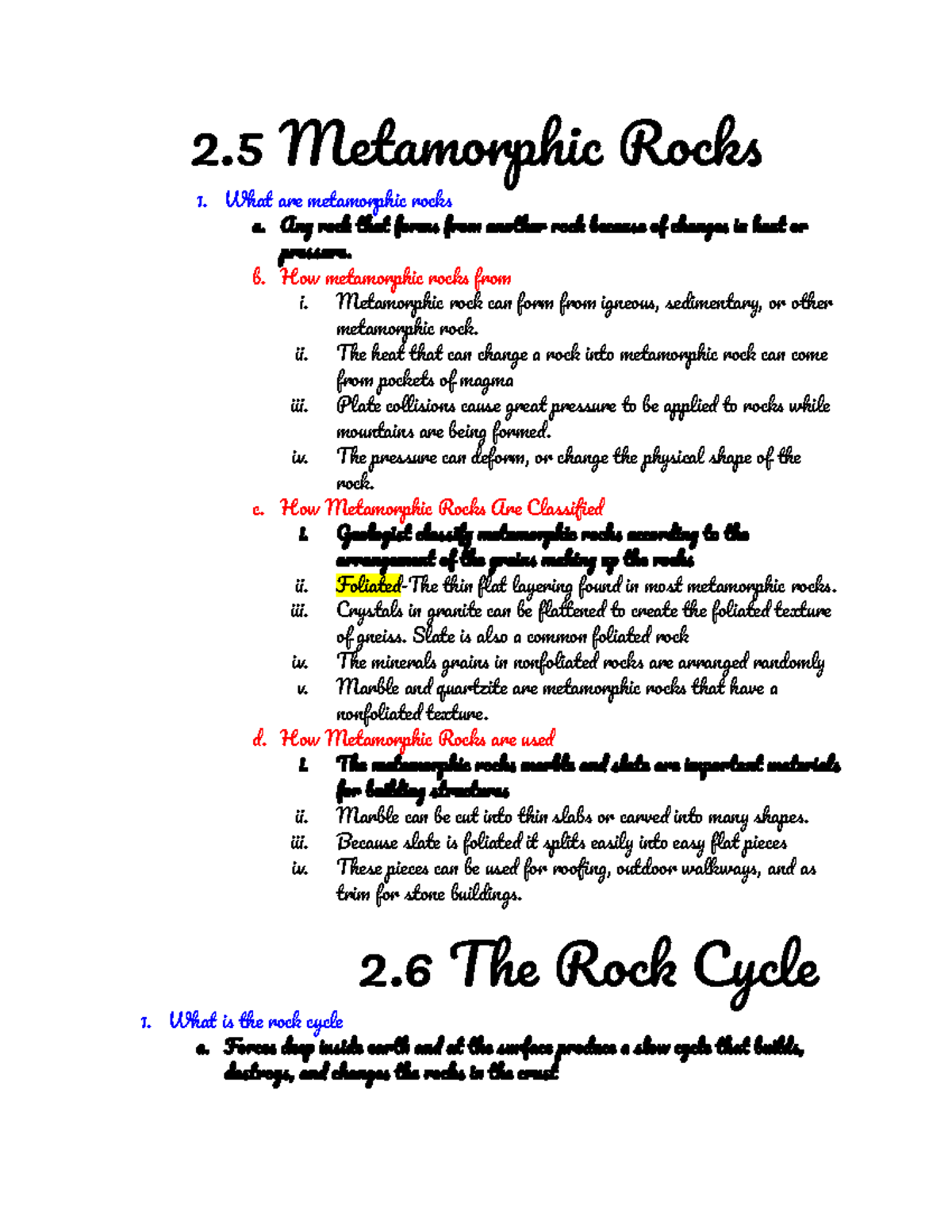 Science Notes - Metamorphic Rocks - 2 Metamorphi Rock Wha ar metamorphi ...