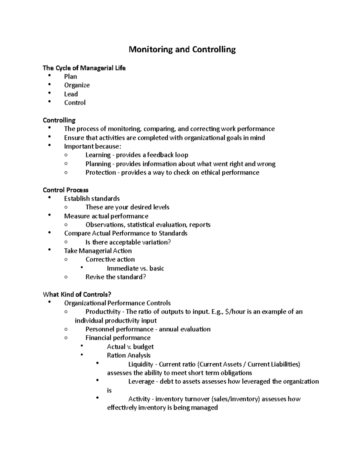 Mgmt 371 Lecture 7 - Principles Of Management; Summer Session 2 2019 ...