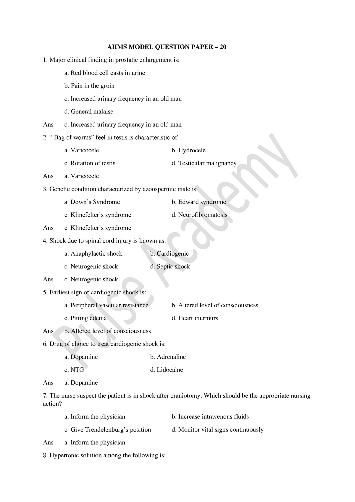 aiims phd question papers