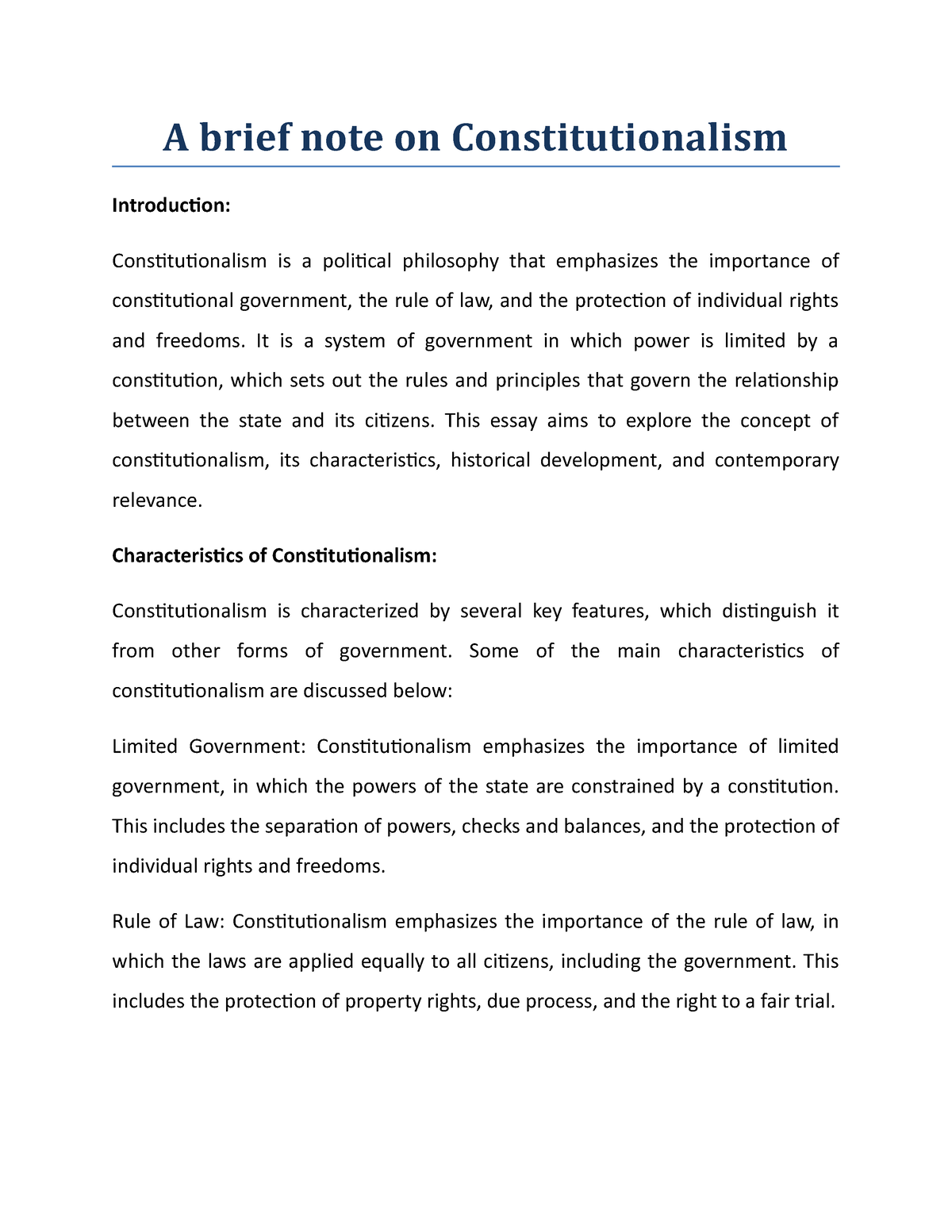 research paper topics on constitutionalism