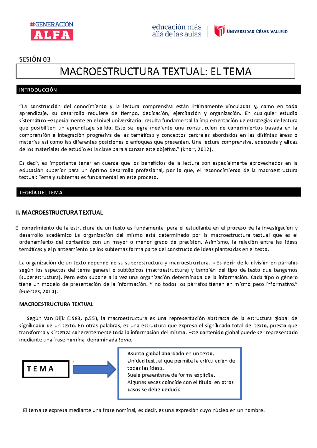 Macroestructura Textual Fg Sesi N Macroestructura Textual El Tema Introducci N La