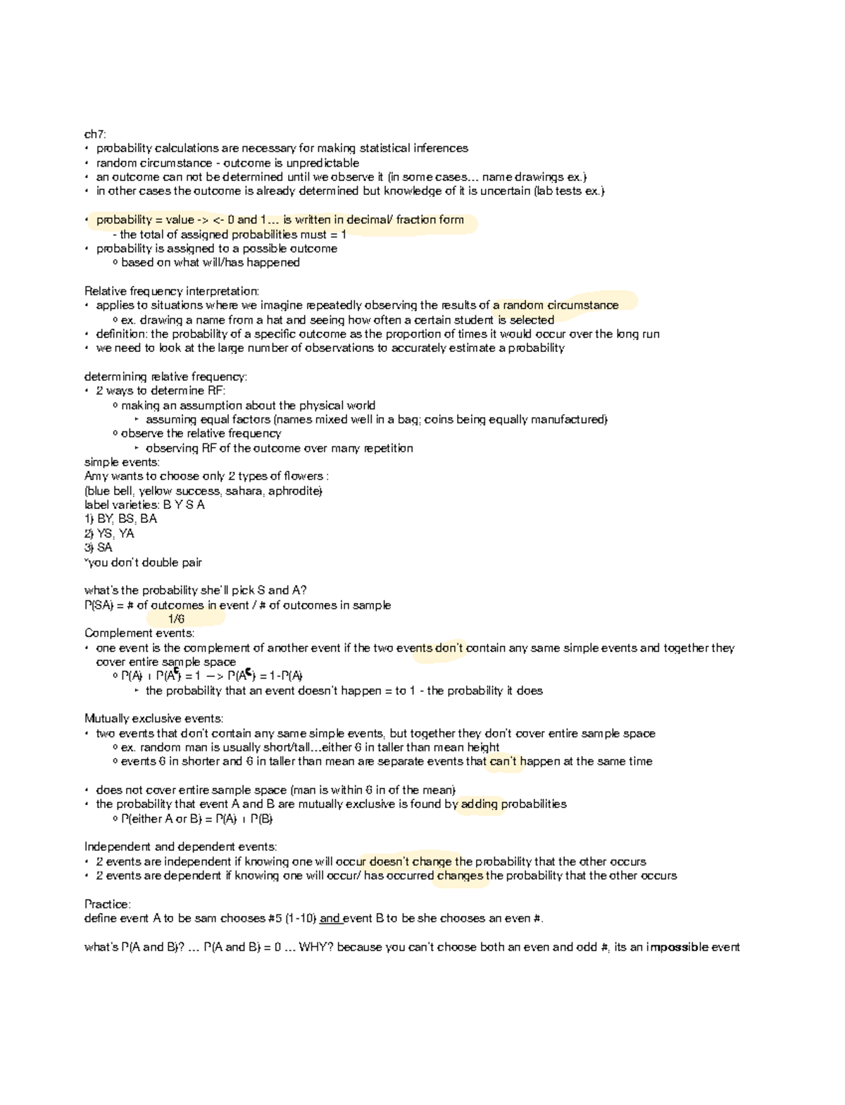 Ch7 - the basics - ch7: probability calculations are necessary for ...