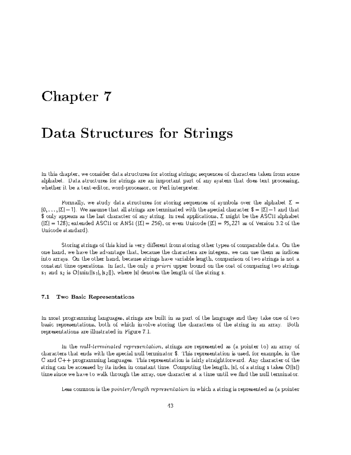 Data structure for strings - Chapter 7 Data Structures for Strings ♥ t ...