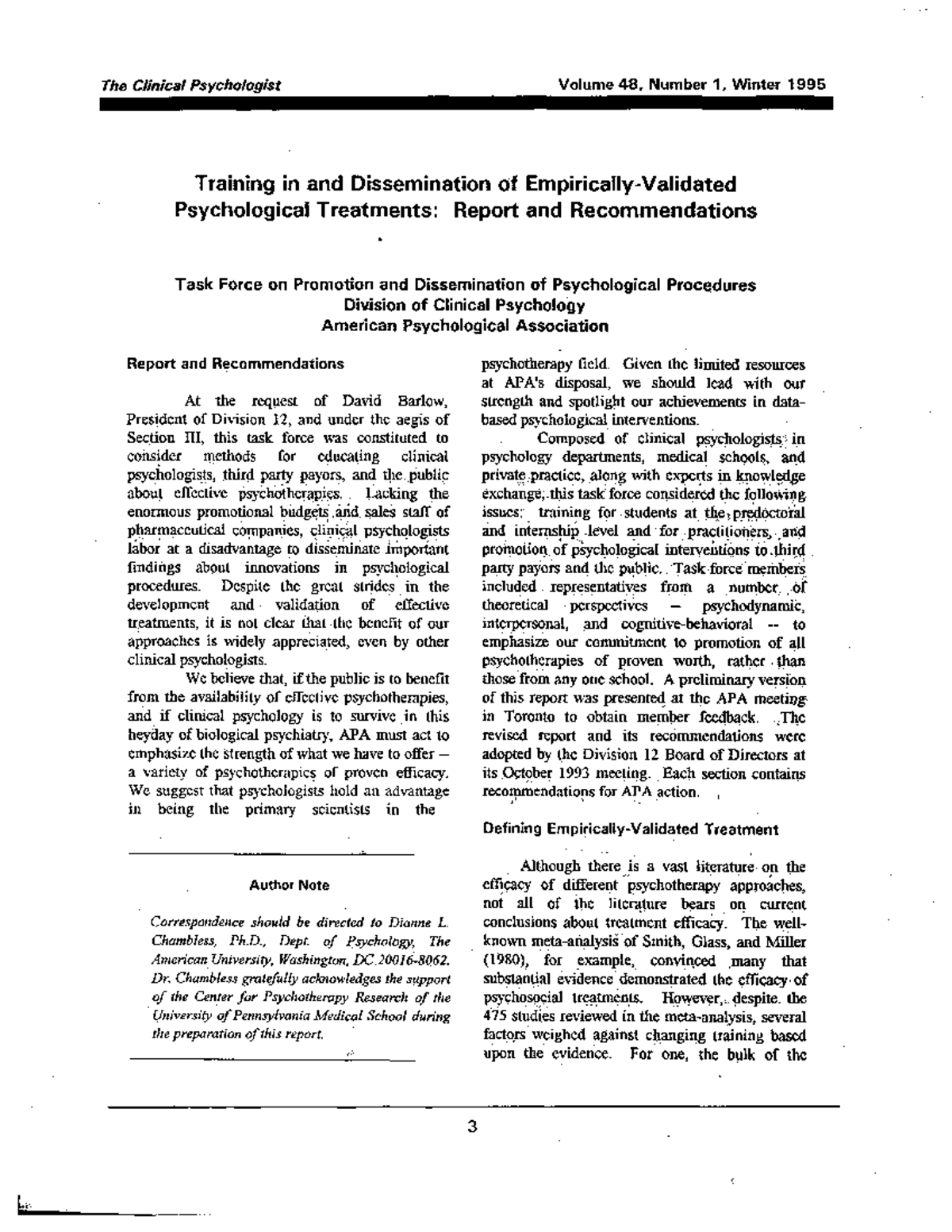 Original-EST-Documents - Training in and Dissemination of Empirically ...