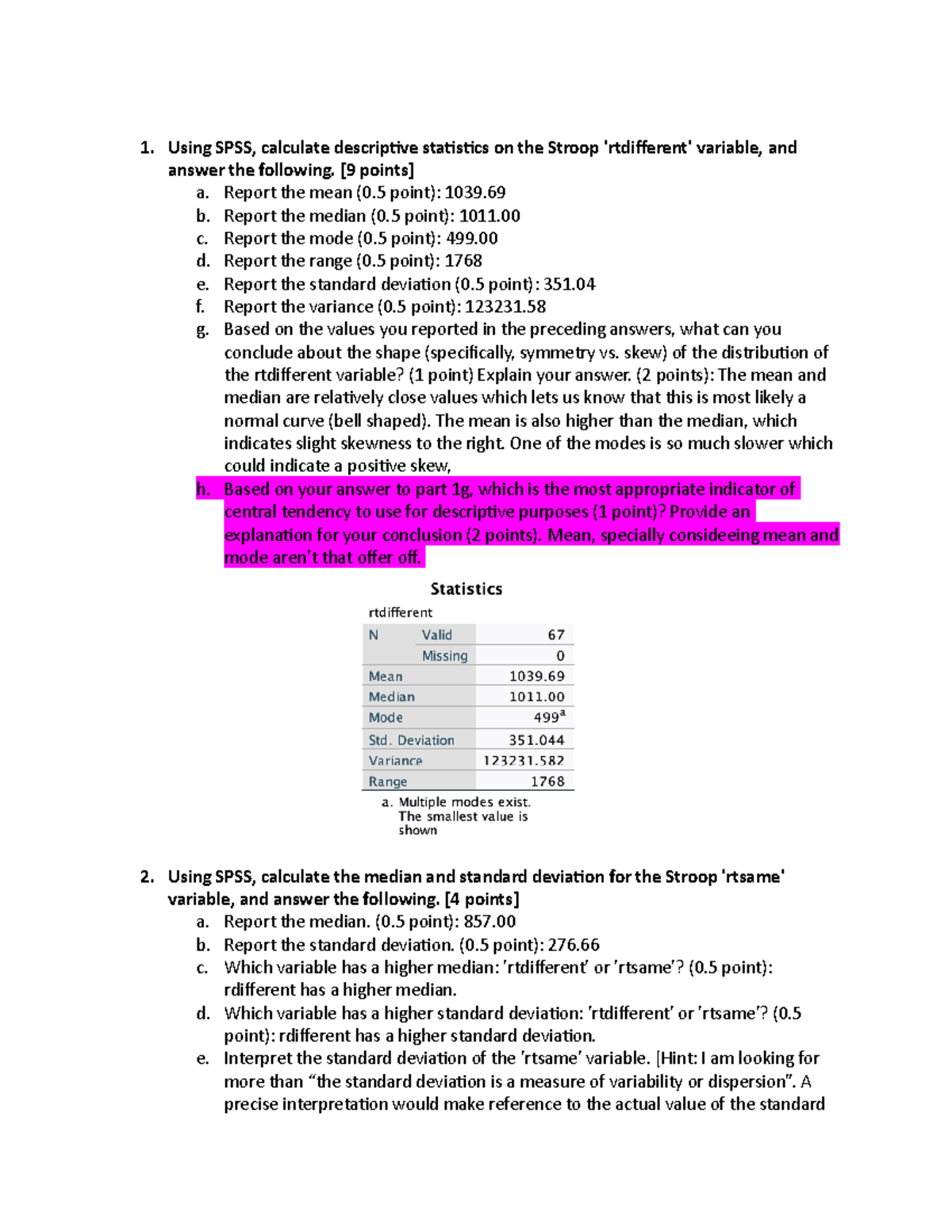 spss assignment 1