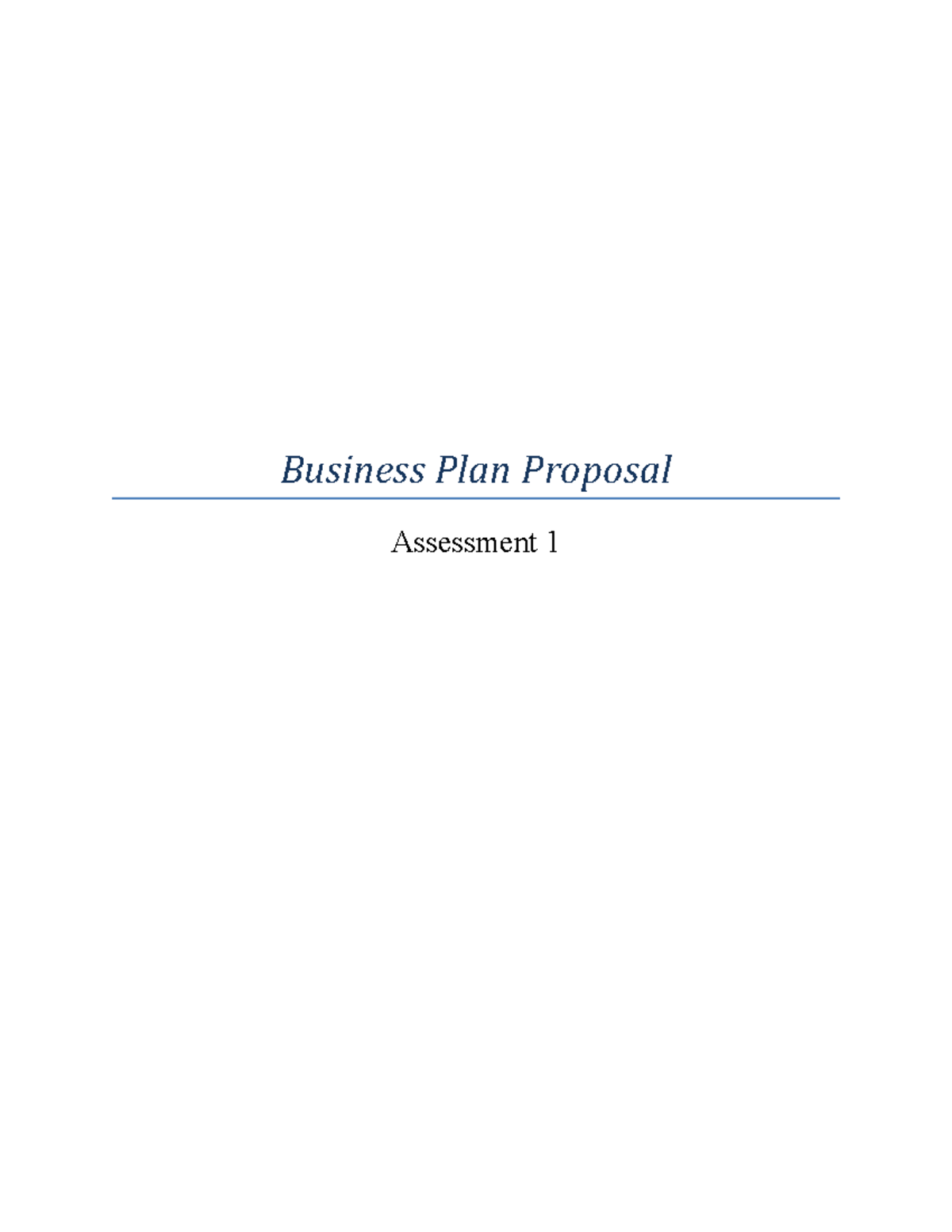 NZ Tarun Friend Business Plan 23 - Business Plan Proposal Assessment 1 ...