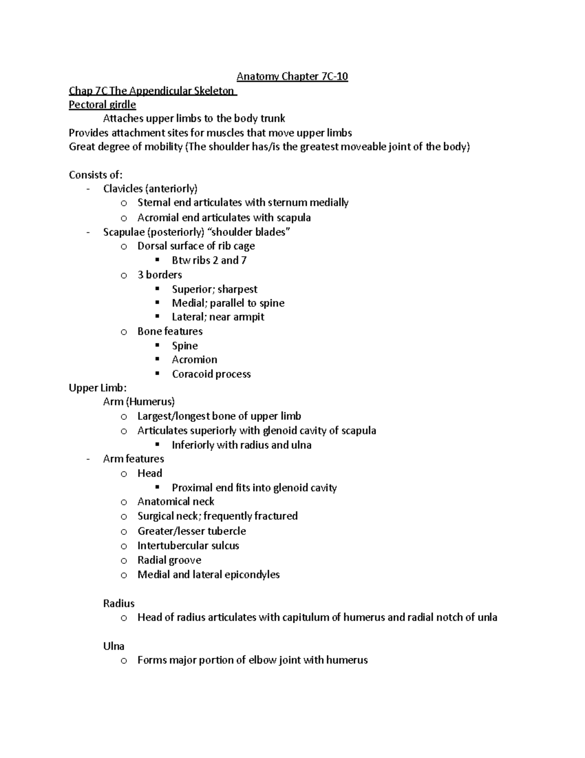Anatomy Chap 7C-10 - A&P for those in the nursing program Fall semester ...