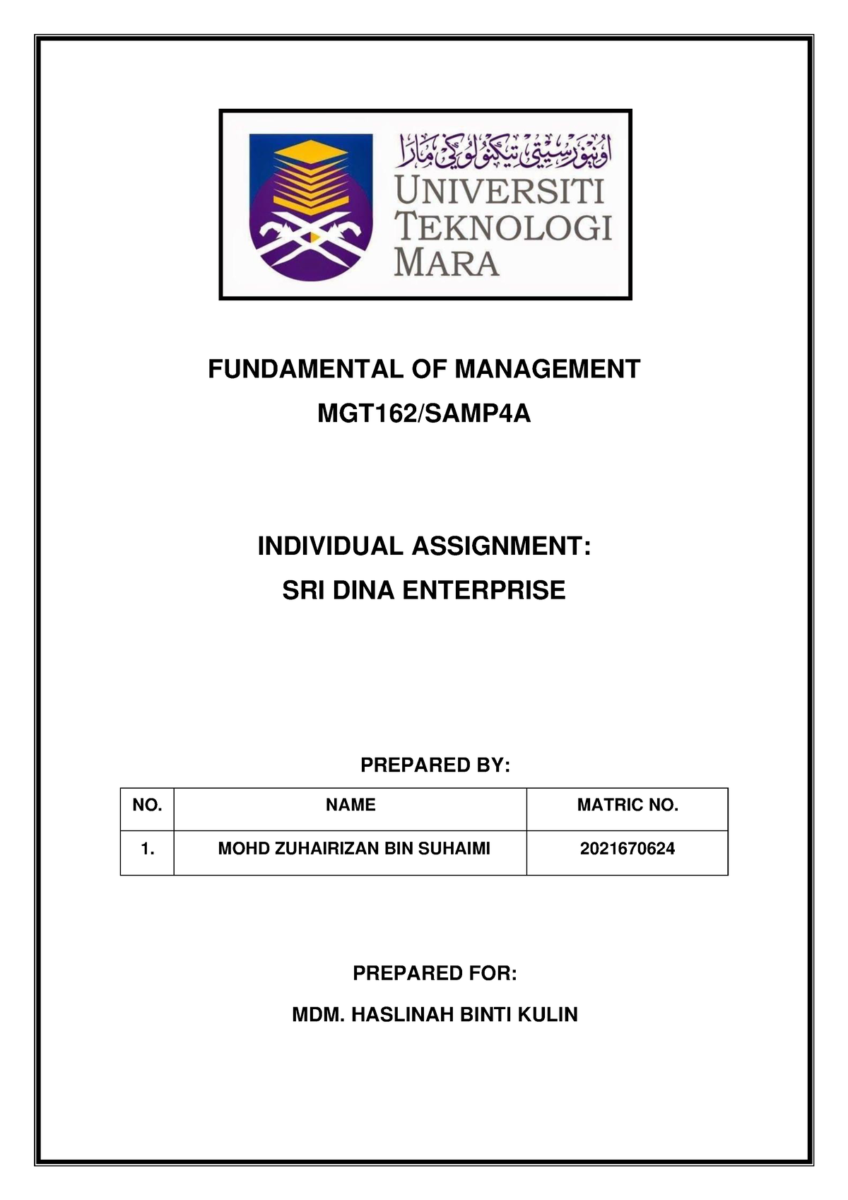 conclusion for assignment mgt162