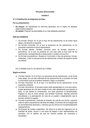 Clasificacion DE Diagramas DE Flujo 4 - Procesos Estructurales Unidad 4   Clasificación de - Studocu