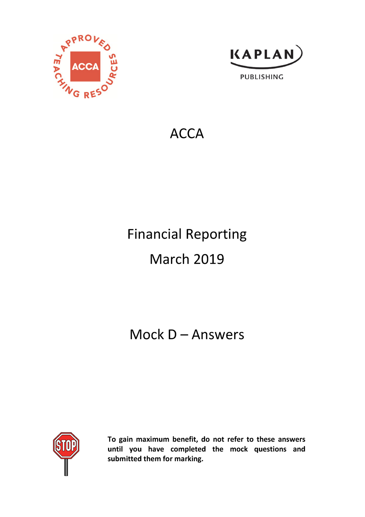 Sample/practice Exam 6 July 2014, Answers - ACCA Financial Reporting ...