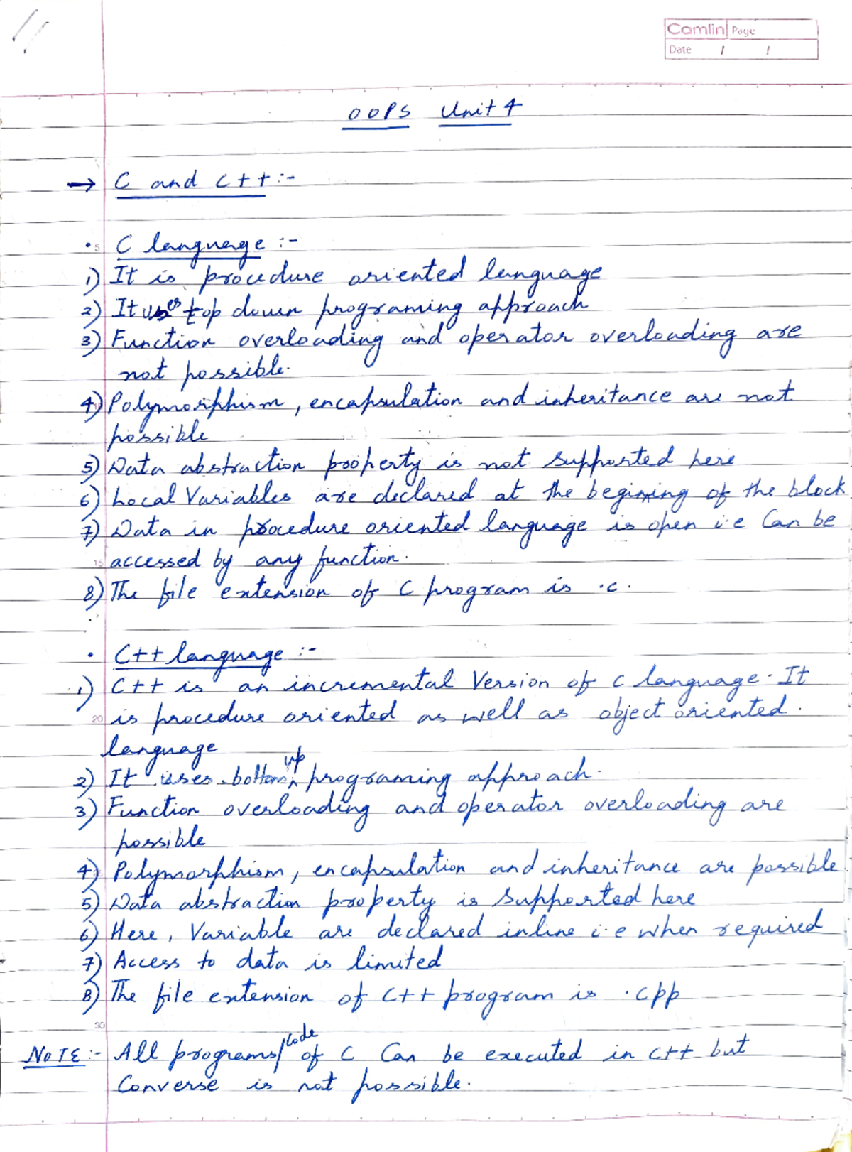 OOPS Unit 4 - oops unit 4 notes - 15 fanctioa ovenlel mot hebsitle 30 ...